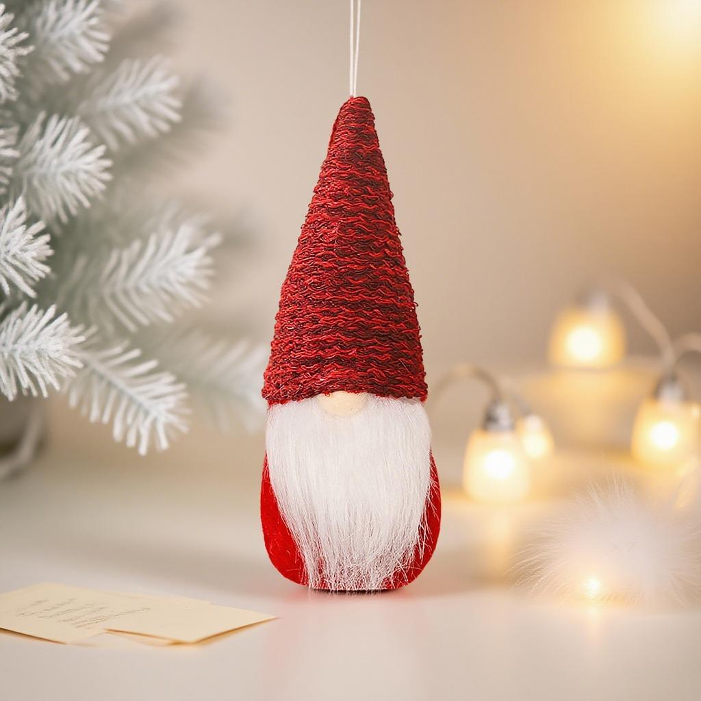 Christmas Pendant Ornament Faceless Christmas Tree Ornament Christmas Hanging Decoration Plush Holiday Hanging Ornament