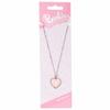 barbie Pink Enamel Heart Pendant Necklace with Crystal