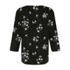 Women's Stand Collar 3/4 Sleeve Printed Top T-shirt