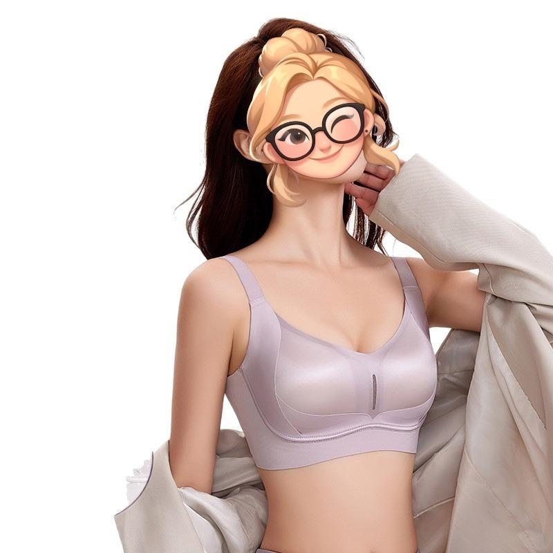 Wireless Push Up Seamless Bra For Women Large Bust Minimizing Adjusting Bra
