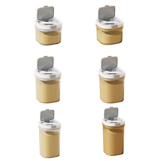 Sealed Milk Powder Jar Transparent Flour Canister Airtight Cereal Container with Scoop Leakproof Food Storage Jar for Cupboard Countertop Pantry