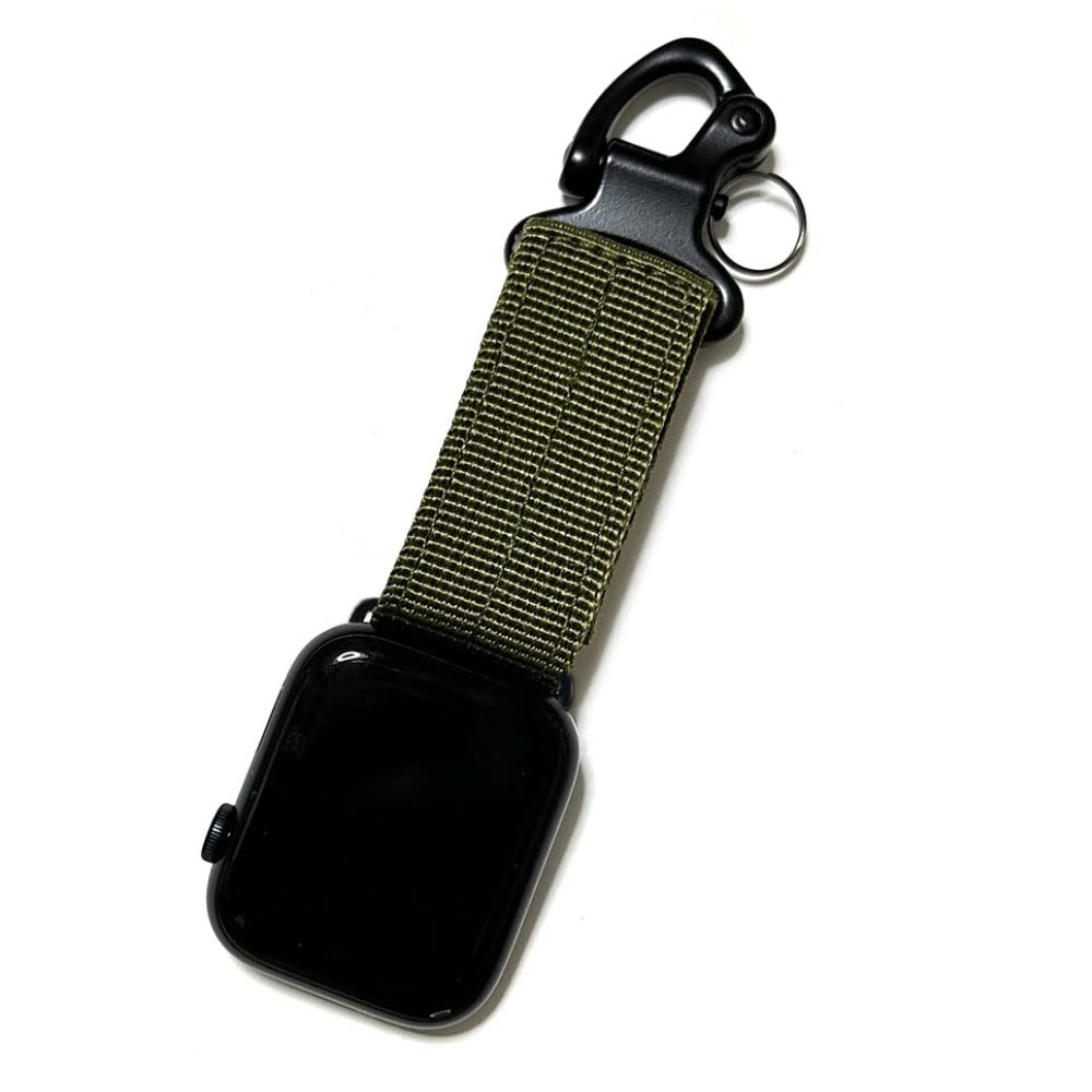 

Совместимый брелок для ключей с карабином и крюком для карманных часов, ремешок для Applewatch Outdoor Military [YGGSTORE] (40мм/41мм/42мм, Оливковый)