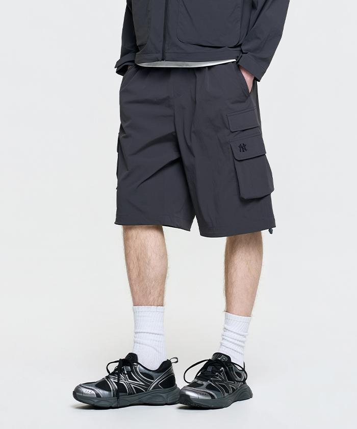 Emelbi Gorpcore Woven Multi-Cargo Length Shorts Ny (D.Charcoal Grey)