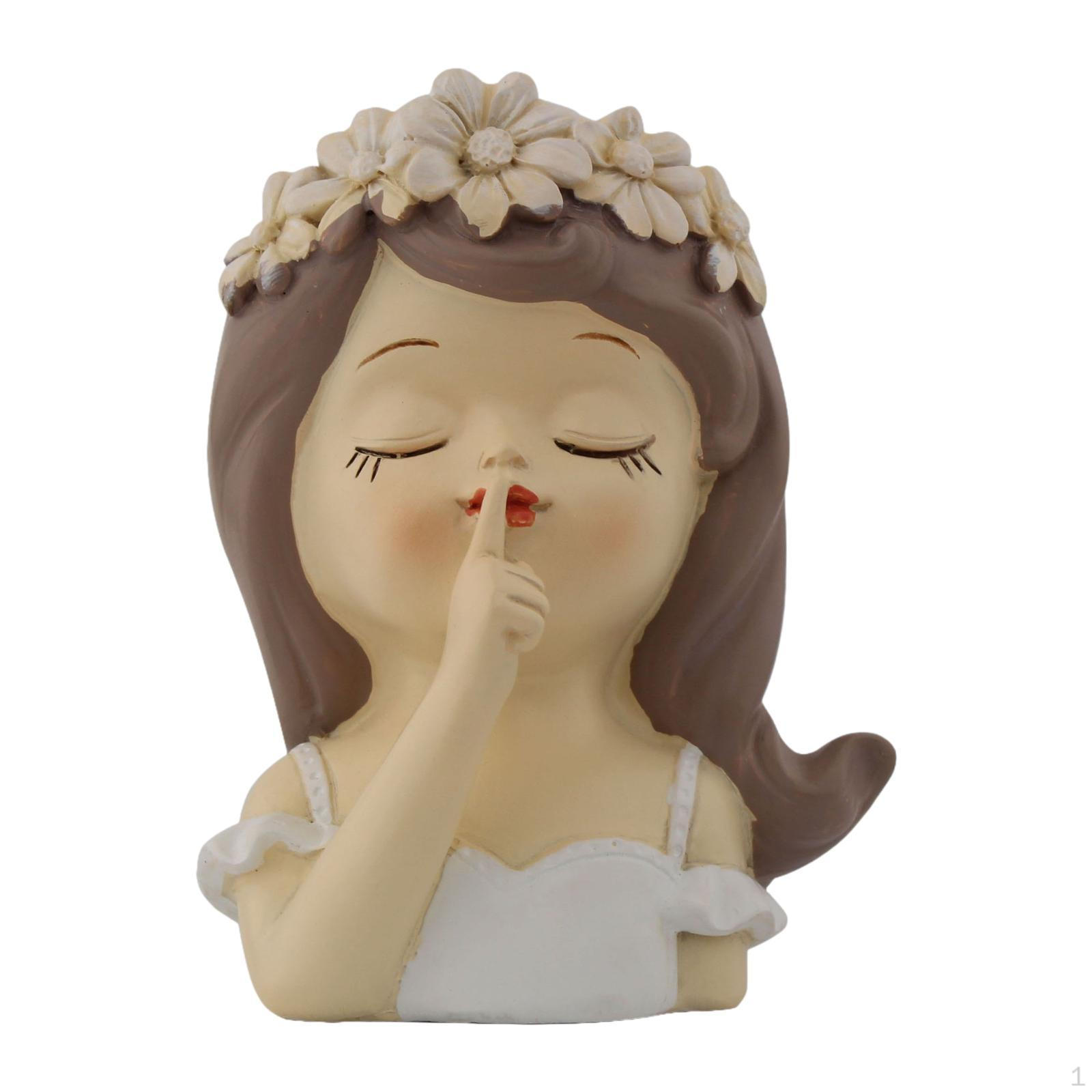 

Милый держатель для цветочного горшка для девочек, настольный контейнер для украшения, декоративный контейнер для цветов, ваза из смолы для Style E