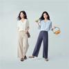 Giordano Women's 2026 Spring High-Waist Straight Wide-Leg Cotton Pants