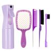 5pcs Hair Tool Set Air Cushion Hollow Comb Scalp Massage Rat Tail Comb Teasing Comb Edge Control Brush Hair Spray Bottle Salon