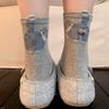 Japanese Style Cute Cartoon Cat Socks - Women's Mid-Calf Pure Cotton Funny Summer Outerwear