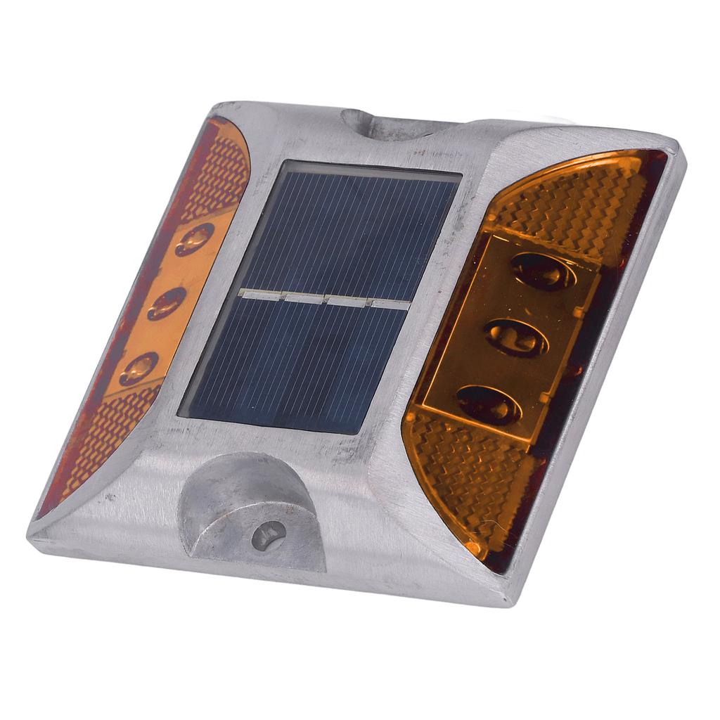 Solar Road Stud Light Cast Aluminium Alloy for Driveway Step Sidewalk Stair Outdoor IP68 Waterproof Road Marker Yellow Light