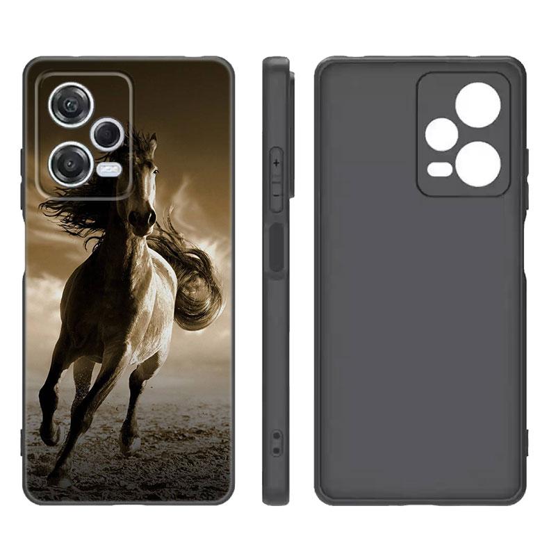 

Черный силиконовый чехол для телефона Horse Animal для Xiaomi Redmi Note 9 10 11 11S 11T 12 13 Pro 5G Plus 9S 10S 12S Redmi Note 12 4G