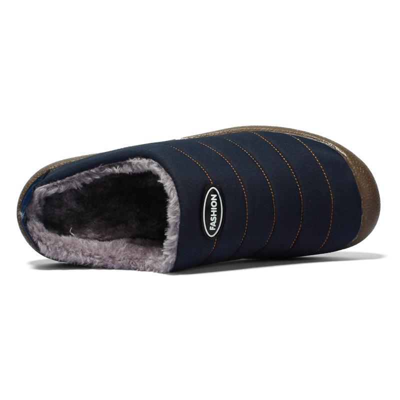 Men's Plush Winter Indoor Slippers - Warm Dual-Use Cotton Shoes for Home