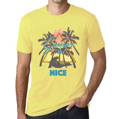 T-shirt vintage da uomo T-shirt grafica Estate Triangolo Giallo pallido carino