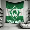 Custom Name SV Werder Bremen Wall Tapestry Aesthetic Wall Hanging Printed Fabric Blanket Decorative Tapestries for Bedroom Living Room Home Decor