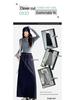 Women's Gray High Waist Slit Midi Skirt - Autumn A-line Draping Sweatshirt Style