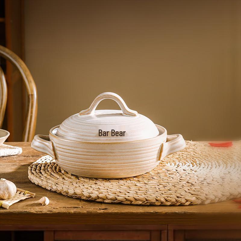 Bear 1.5L Wide-Mouth Ceramic Casserole Pot