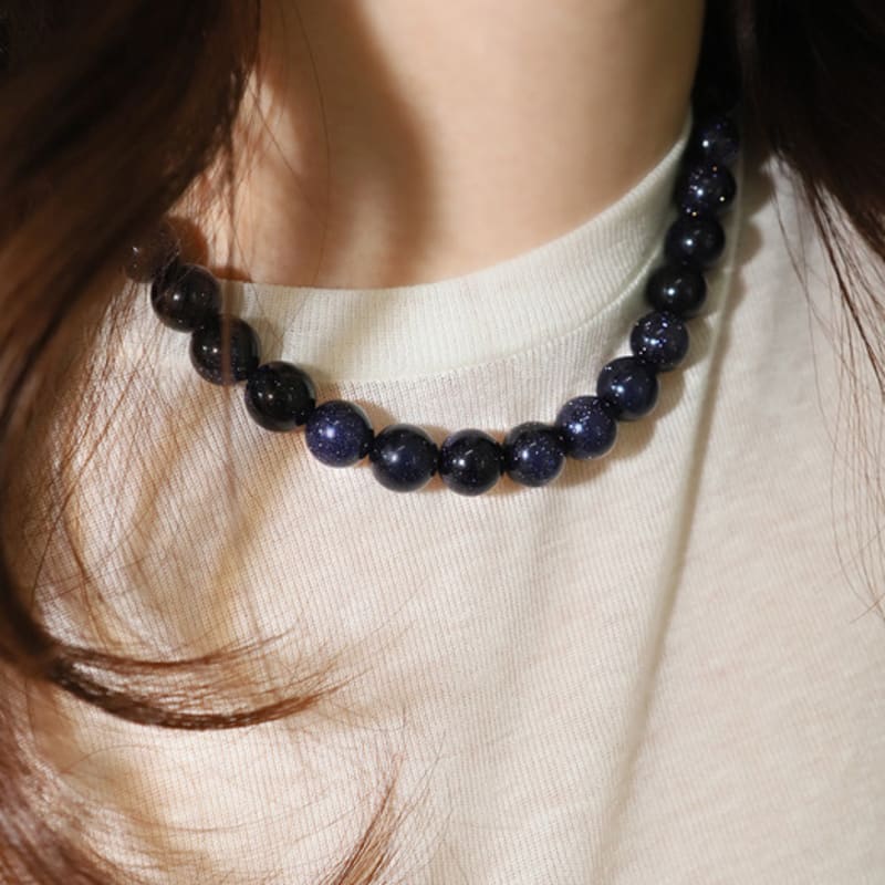 

August Harmony Universe Gemstone Necklace / 12mm One