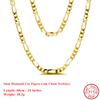 Effie Queen Italy Real 925 Silver Diamond-Cut Figaro Chain Necklace 5mm Wide 40-60cm Long Woman Man Neck Chain Jewelry Gift SC34