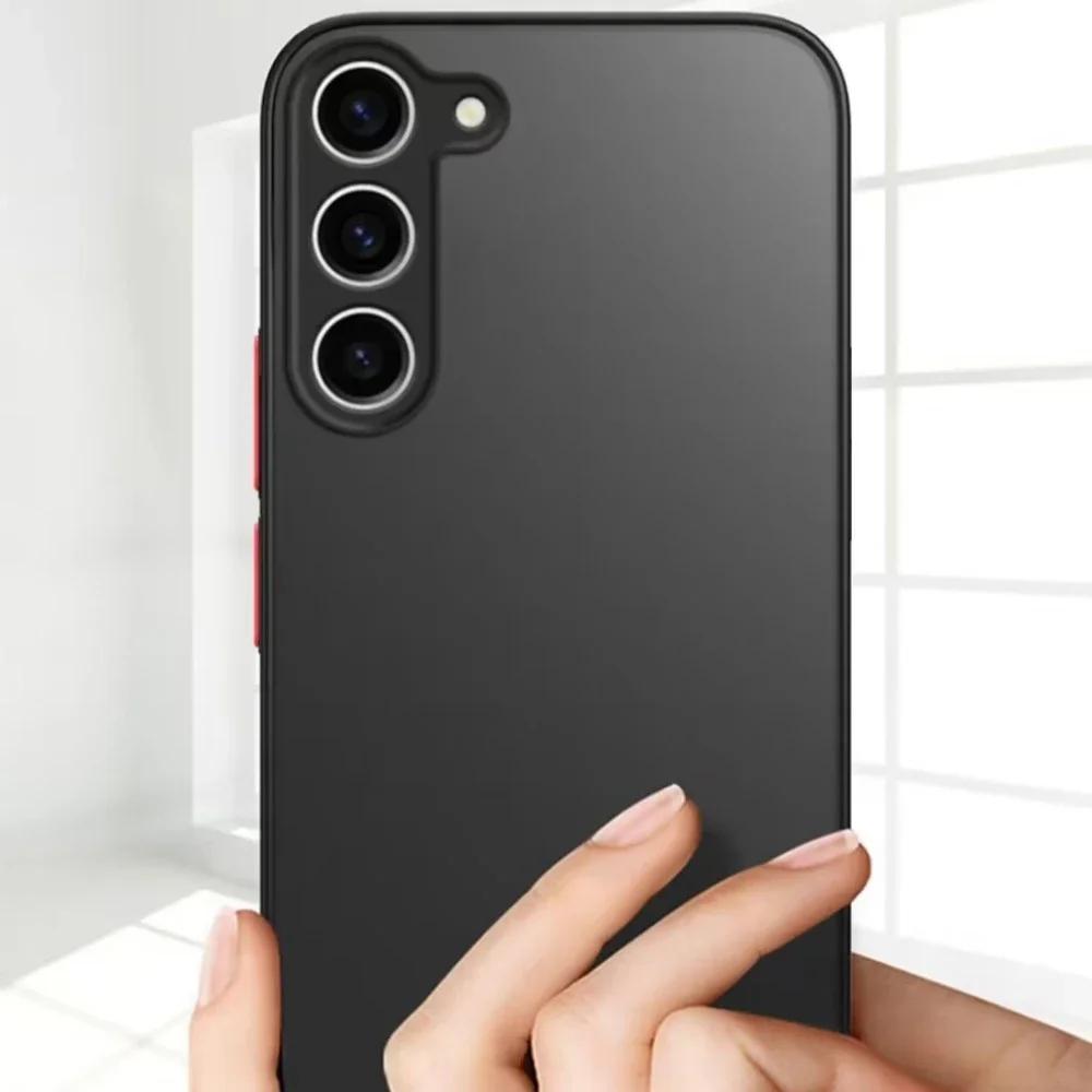 Custodia Rigida Opaca Antiurto Per Samsung Galaxy S25 S24 Ultra S23 FE S22 S21 Note 20 10 Plus S20 Edge Cover Bumper Armatura