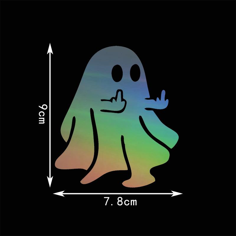 Middle Finger Ghost Car Decal Waterproof Removable Funny Sticker for Auto Window Bumper Motorcycle Helmet DIY Decor