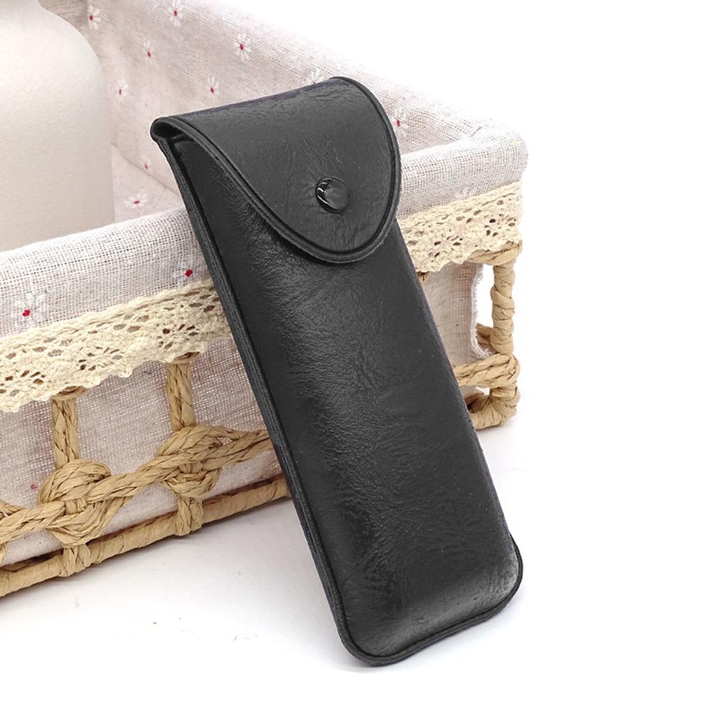 Vintage Eyewear Case Leather Belt Clip Glasses Case Portable Eyeglass Holder Compression Resistant Leather Glasses Case чёрный