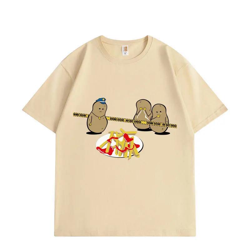 Unisexs Printed Shortsleeved 100 Cotton Shortsleeved Potato Pattern Highquality Casual Fashion Streetwear Tshirt