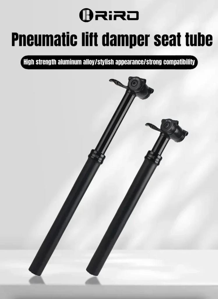 RIRO Bicycle Damping Seatpost 30.9mm 31.6mm Manual Control Bike Damping Seat Tube 140mm Travel Air Adjustment Bike Saddle Tube