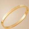B04 Minimalist Fashion Luxury Style Smooth Buckle Bangles Jewelry 8mm Wide No Logo Couple Stainless Steel Bracelet for Women