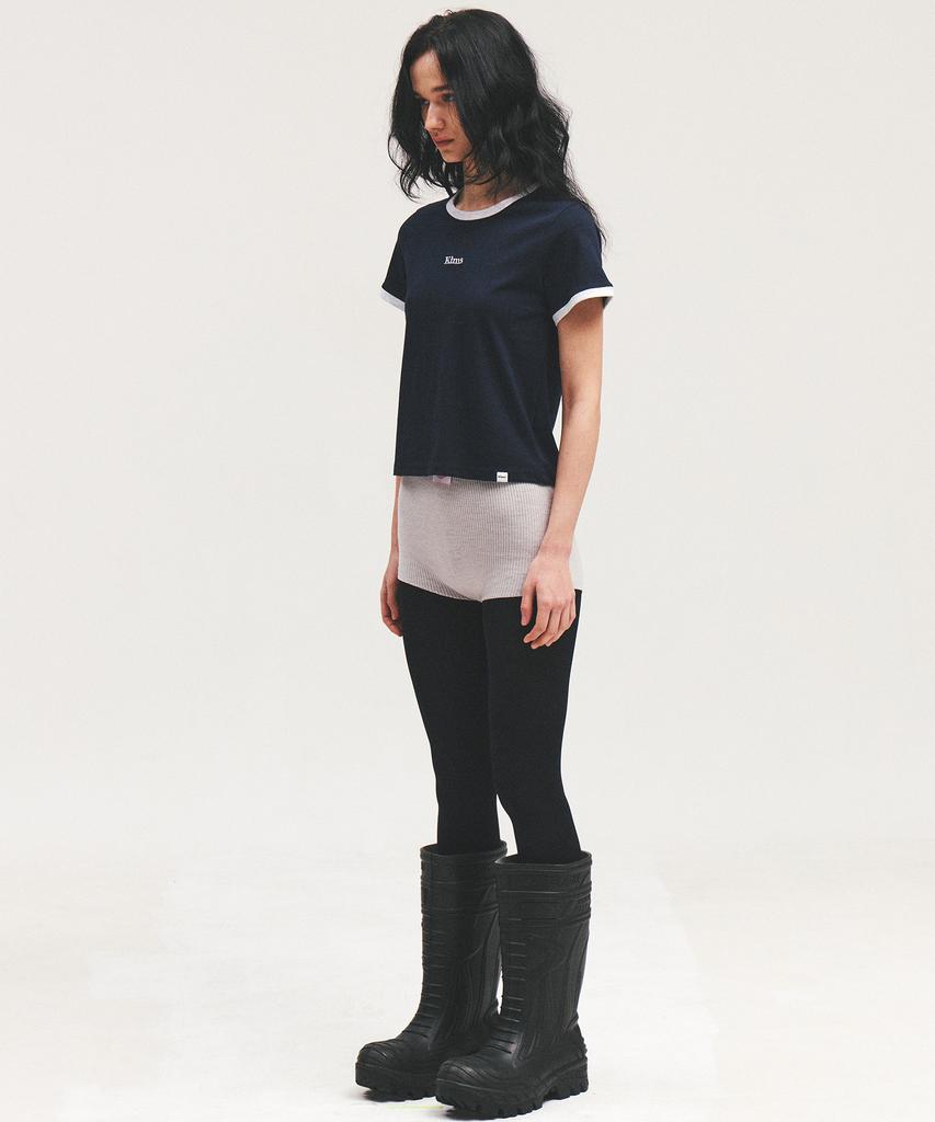Kimseupeulesikoteunmakes (Unisex) Kims Logo Ringer Tee Navy