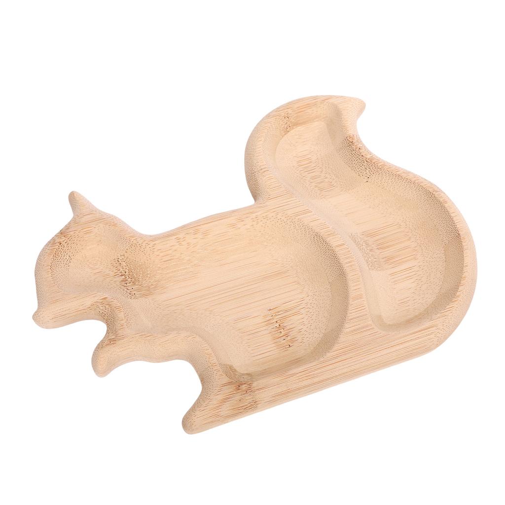 Snack Serving Plate Multifunctional Wood Squirrel Shaped Fruits Storage Plate for Parties Weddings