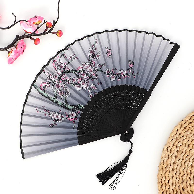 Hanfu skládací vějíř pro ženy inspirovaný japonským a čínským stylem – Scénický tanec bambusový styl
