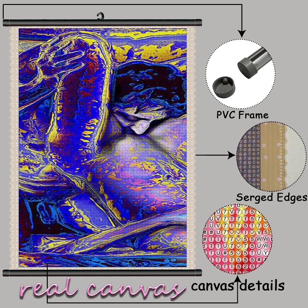 

5D DIY Рамка Алмазная картина серые и белые персонажи Полная квадратная вышивка Пара Мозаика Пейзаж Рукоделие Искусство Домашний декор Square 20x40CM Frame