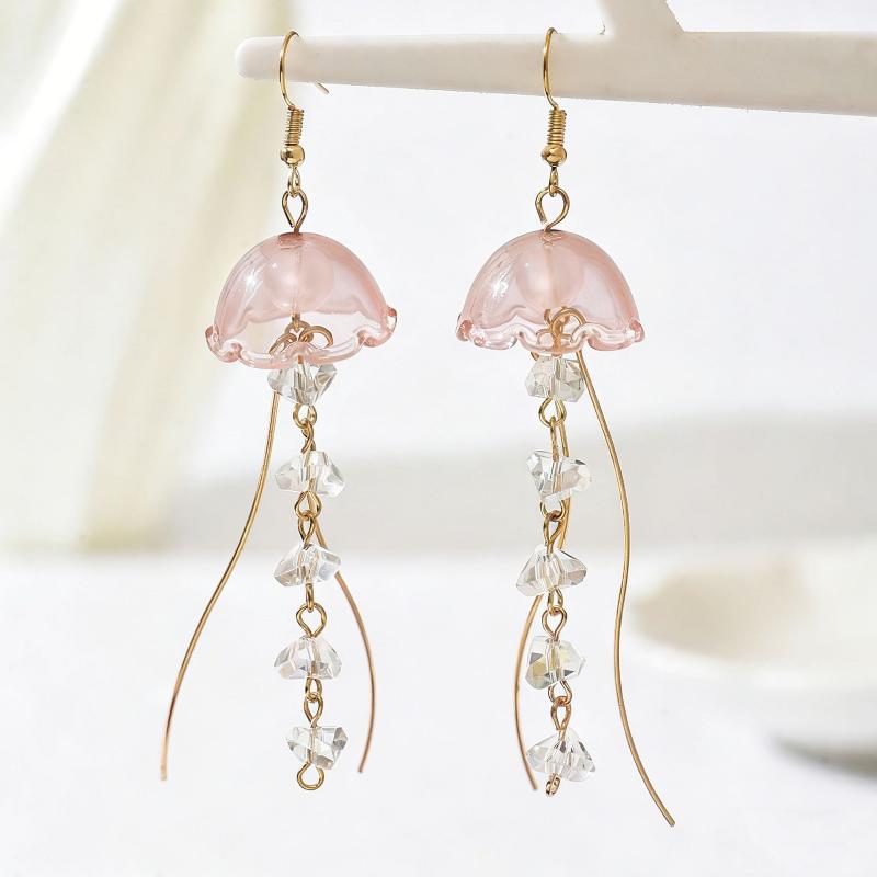 Jellyfish Drop Earrings Colorful Minimalist Dainty Design Jewelry for Women Summer Beach Date Wear Gift