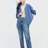 UNIQLO Solid Color Casual Loose V-Neck Cardigan Sweatshirt Unisex sweatshirt Pink Blue 446905-62