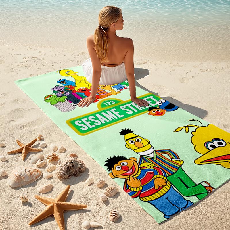 Sesame Street beach towel Outdoor camping Beach towel for vacation swim Outdoor pool Absorbent bath towel