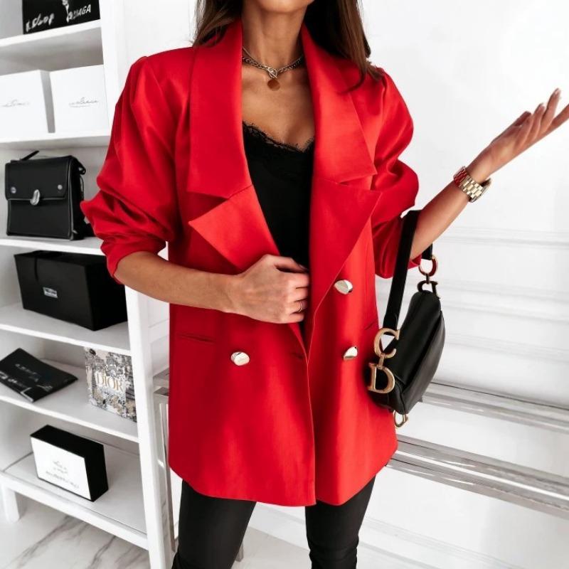Damen Locker Langarm Umlegekragen Polyester Urbaner Stil Blazer Mantel