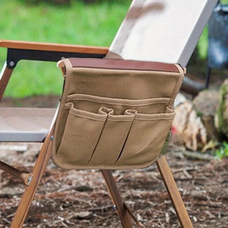1 Stück Campingstuhl Armlehnen Aufbewahrungstasche Canvas Faltstuhl Organizer Seitentasche Beuteltasche für Outdoor Camping Picknick Angeln Tasche