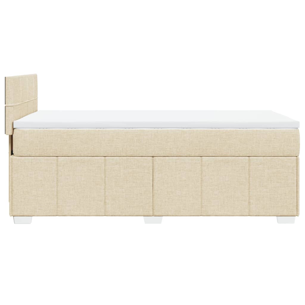 Box Spring Bed with Mattress Cream 100x200 cm Fabric