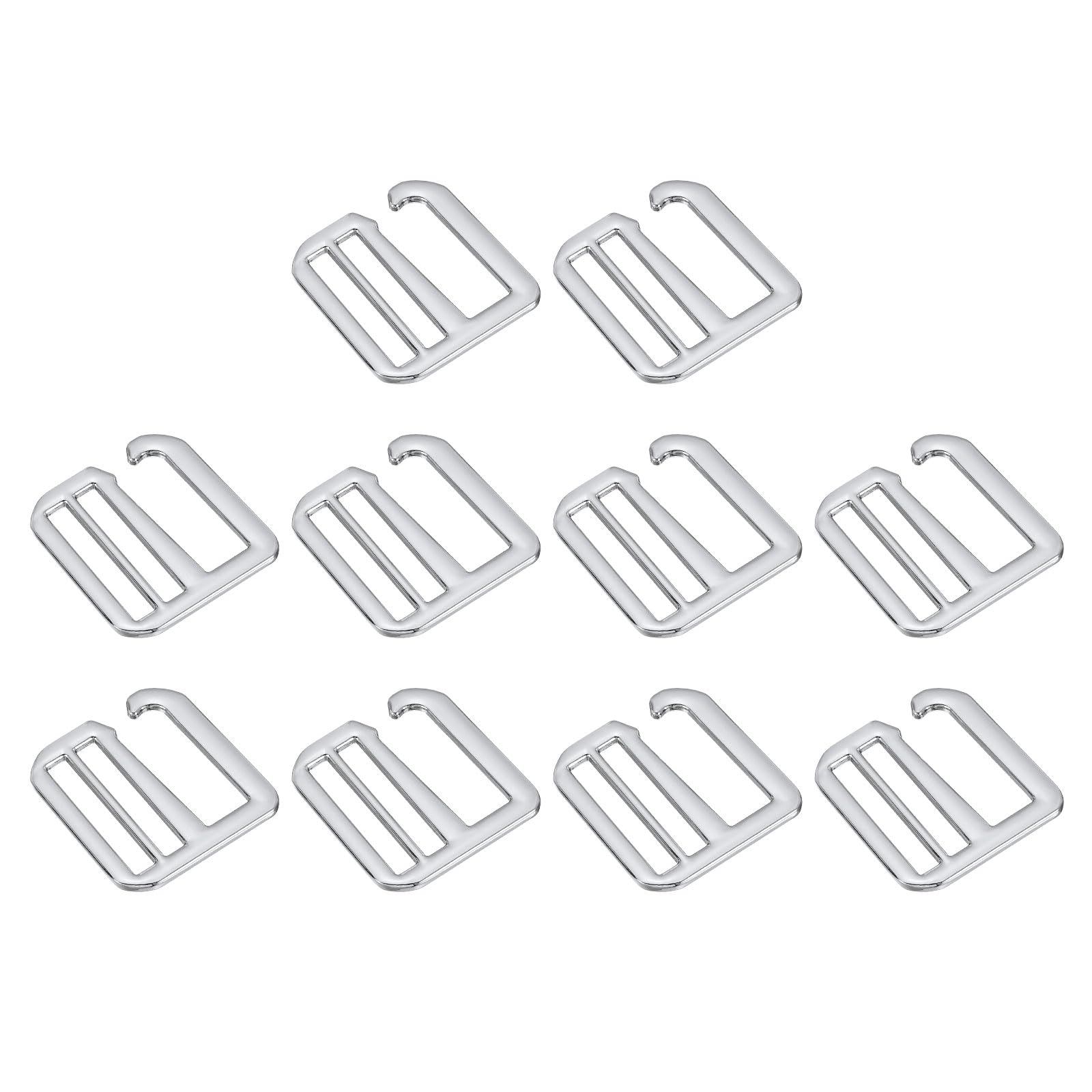 

10pcs Metal G Hook Webbing Buckles for Backpack Strap Webbing Adjustable Flat Slide Buckles Silver [uxcell] 38mm/1.5 Tri-Glide