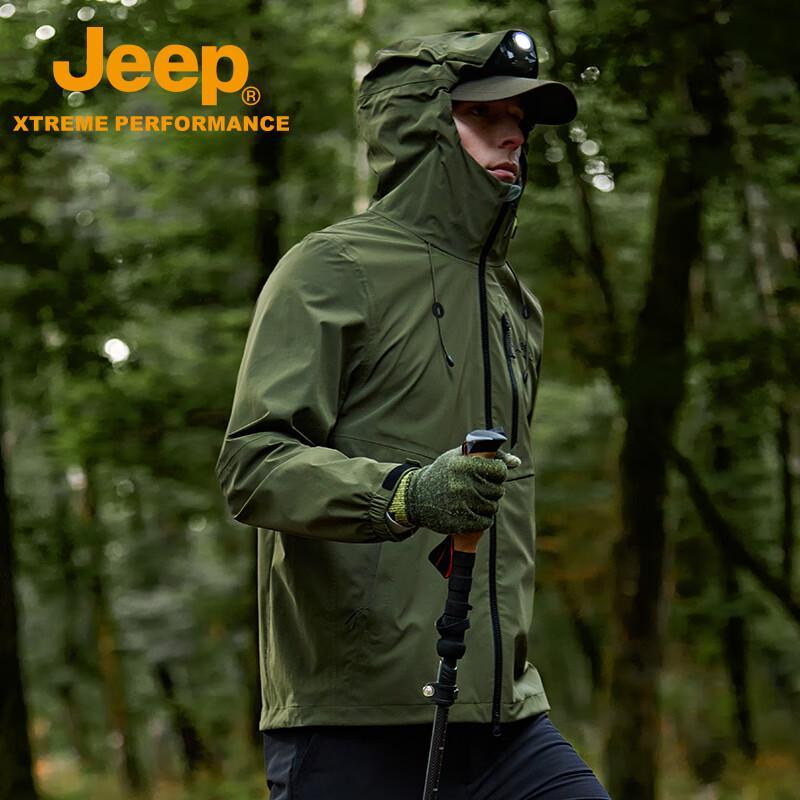 Jeep Men's 3-Proof Stretch Hooded Outdoor Jacket