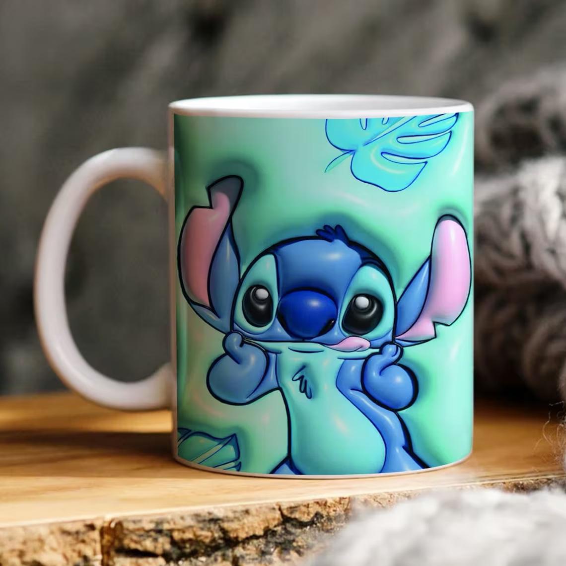 3D Stitch Ceramic Coffee Mark Cup Tea Cup Alien Baby New Christmas Gift Baby1