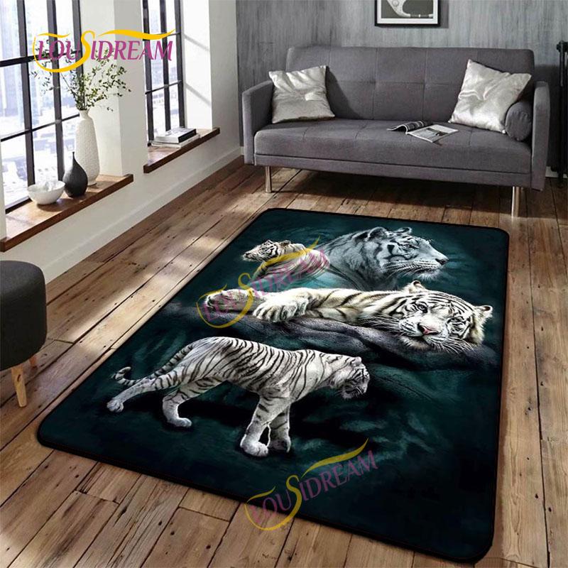 Animal Art Tiger Washable Square Soft Wolves Rug Living Room Bedroom Decorative Floor Mat Kitchen Bathroom Door Mat carpet.