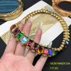 Mode Retro Hyunya Stil Vergoldet Echte Goldfarbe Zirkon Temperament Vielseitig Mittelalter Halskette Armband Ohrstecker Set
