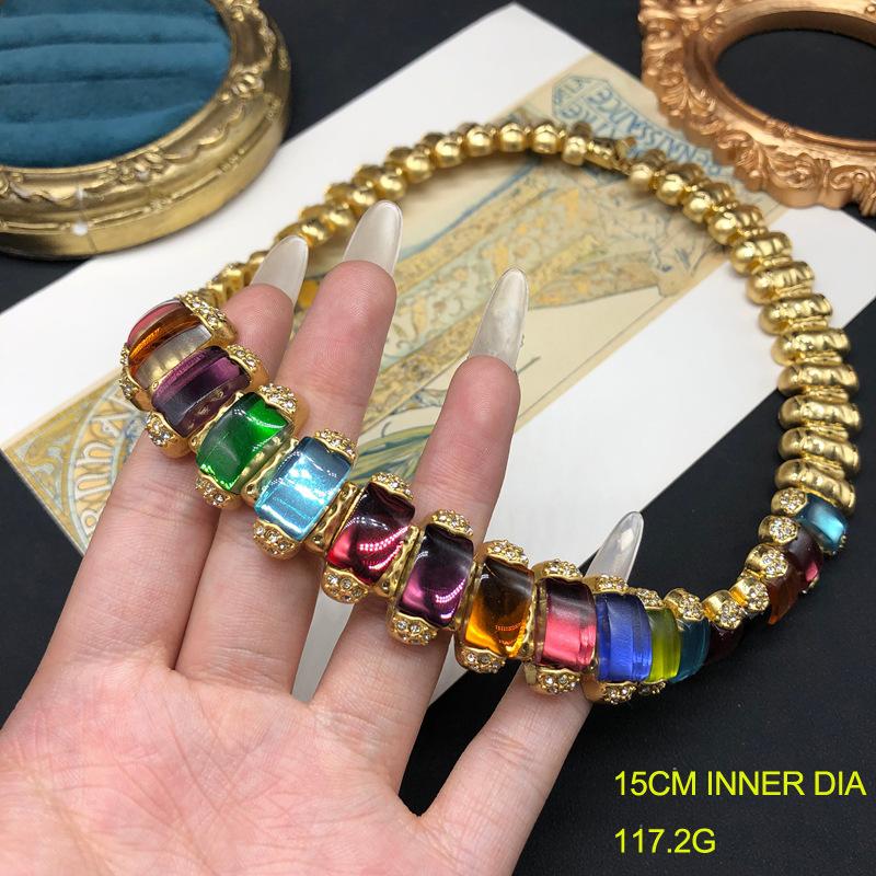 Mode Retro Hyunya Stil Vergoldet Echte Goldfarbe Zirkon Temperament Vielseitig Mittelalter Halskette Armband Ohrstecker Set