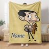 Custom Name Mr. Bean's Adventure Blanket for Couch & Bed, Plush Cozy Fuzzy Blanket Super Soft & Warm Blankets for Fall and Winter. 0908321