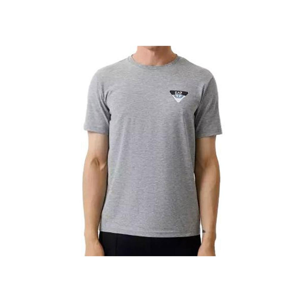 Emporio Armani SS23 EA7 Series Back Logo Printed Casual Crew Neck Short Sleeve T-Shirt Men Tops Gray 6LPT30-PJQ9Z-3905
