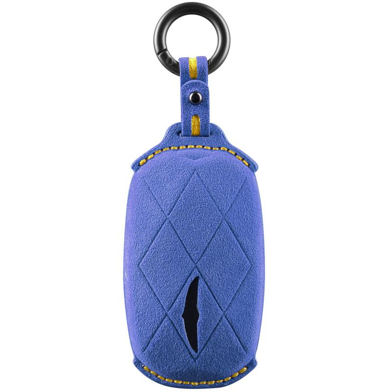 Car Key Case Cover Holder Key Buckle Alcantara Suede For For Genesis Gv60 Gv90 G90 Keychain Accessories
