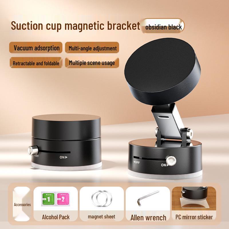 360° Magnetic Folding Car Phone Holder with Vacuum Suction Cup