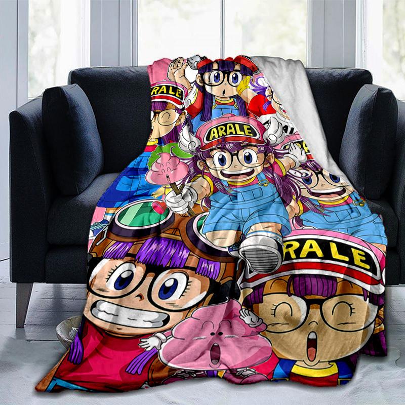 1pc Arale Adventure Friends Flannel Blanket Soft Warm Throw Blanket for Bedroom Living Room Bed Travel Camping Picnic Gift. M072201111