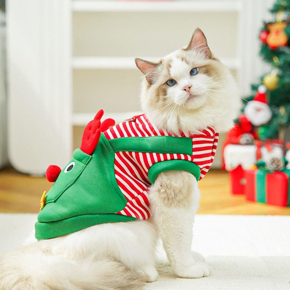 Warm Dog Four Legged Clothes Striped Pet Dress Up Costume Cats Christmas Coats  Autumn and Winter