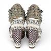 Pristine Christian Louboutin Sandals spike stud wedge sole Silver beige 35 Used