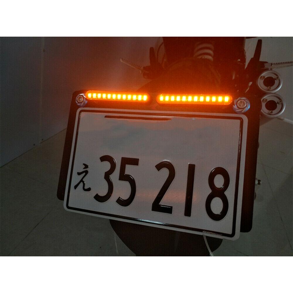 4 X Sequential Flowing Motorcycle 12 LED Mini Strips Turn Signal Light Amber 12V